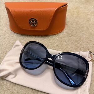 Tory Burch Navy Sunglasses with Orange Case